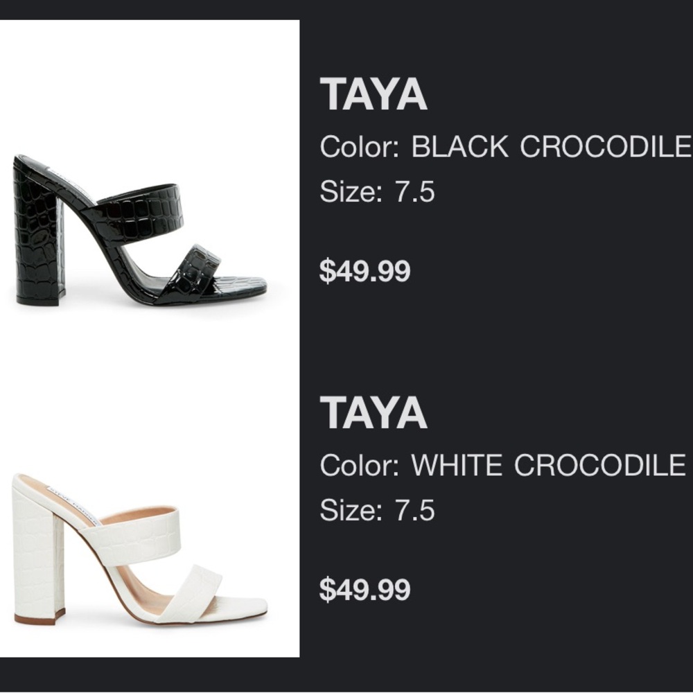 Steve Madden Taya Crocodile Women Shoes - 2 pair bundle